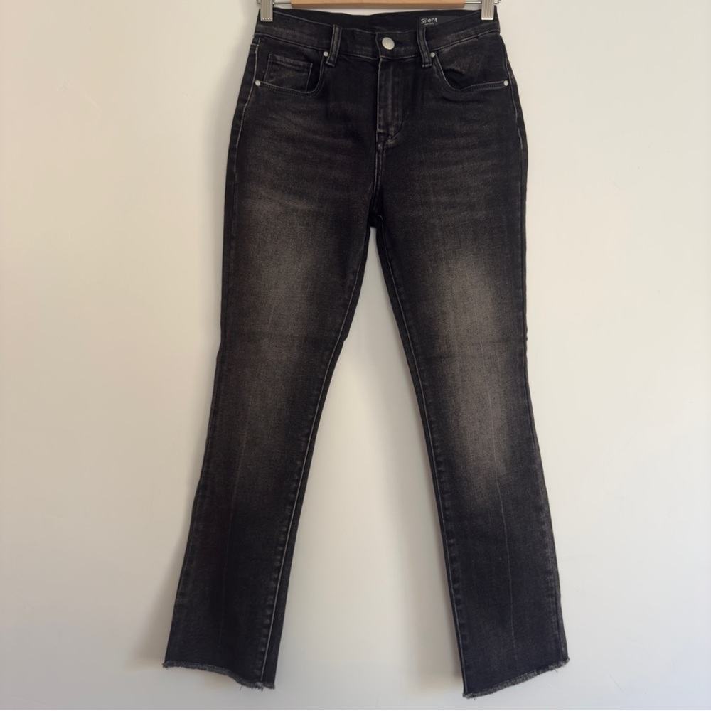 Silent New York Black wash high rise jeans with raw hem New With Tags Size: 25